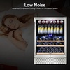 image:imageTylza 15 Inch Wine Fridge 30 Bottles Dual Zone Wine Cooler Refrigerator Undercounter or Freestanding 4065F Wine Cabinet with Tempered Glass Door Wine Cooler for Home Kitchen Bar24 Wine Beverage CoolerTopBottom Sections
