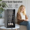 image:imageTylza 15 Inch Wine Fridge 30 Bottles Dual Zone Wine Cooler Refrigerator Undercounter or Freestanding 4065F Wine Cabinet with Tempered Glass Door Wine Cooler for Home Kitchen Bar14 18 Bottles Wine Cooler Black