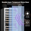 image:imageTylza 15 Inch Wine Fridge 30 Bottles Dual Zone Wine Cooler Refrigerator Undercounter or Freestanding 4065F Wine Cabinet with Tempered Glass Door Wine Cooler for Home Kitchen Bar24 Wine Cooler 180 Bottles Dual Zone