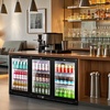 image:imageTylza 15 Inch Wine Fridge 30 Bottles Dual Zone Wine Cooler Refrigerator Undercounter or Freestanding 4065F Wine Cabinet with Tempered Glass Door Wine Cooler for Home Kitchen Bar312L Back Bar Cooler BlackThree Door