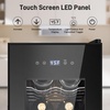 image:imageTylza 15 Inch Wine Fridge 30 Bottles Dual Zone Wine Cooler Refrigerator Undercounter or Freestanding 4065F Wine Cabinet with Tempered Glass Door Wine Cooler for Home Kitchen Bar11 12 Bottles Wine Cooler Black