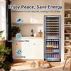 image:imageTylza 15 Inch Wine Fridge 30 Bottles Dual Zone Wine Cooler Refrigerator Undercounter or Freestanding 4065F Wine Cabinet with Tempered Glass Door Wine Cooler for Home Kitchen Bar135 Cu Ft 24 Dual Zone Wine Beverage Cooler