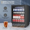 image:imageTylza 15 Inch Wine Fridge 30 Bottles Dual Zone Wine Cooler Refrigerator Undercounter or Freestanding 4065F Wine Cabinet with Tempered Glass Door Wine Cooler for Home Kitchen Bar24 Beverage Cooler BlackGlass Door