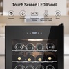 image:imageTylza 15 Inch Wine Fridge 30 Bottles Dual Zone Wine Cooler Refrigerator Undercounter or Freestanding 4065F Wine Cabinet with Tempered Glass Door Wine Cooler for Home Kitchen Bar17 24 Bottles Wine Cooler Black