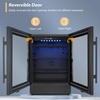 image:imageTylza 15 Inch Wine Fridge 30 Bottles Dual Zone Wine Cooler Refrigerator Undercounter or Freestanding 4065F Wine Cabinet with Tempered Glass Door Wine Cooler for Home Kitchen Bar24 Beverage Cooler BlackGlass Door