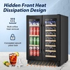 image:imageTylza 15 Inch Wine Fridge 30 Bottles Dual Zone Wine Cooler Refrigerator Undercounter or Freestanding 4065F Wine Cabinet with Tempered Glass Door Wine Cooler for Home Kitchen Bar24 Dual Zone Wine Beverage Cooler Black