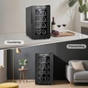 image:imageTylza 15 Inch Wine Fridge 30 Bottles Dual Zone Wine Cooler Refrigerator Undercounter or Freestanding 4065F Wine Cabinet with Tempered Glass Door Wine Cooler for Home Kitchen Bar10 8 Bottles Wine Cooler Black