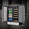 image:imageTylza 15 Inch Wine Fridge 30 Bottles Dual Zone Wine Cooler Refrigerator Undercounter or Freestanding 4065F Wine Cabinet with Tempered Glass Door Wine Cooler for Home Kitchen Bar24 Dual Zone Wine Beverage Cooler