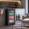 image:imageTylza 15 Inch Wine Fridge 30 Bottles Dual Zone Wine Cooler Refrigerator Undercounter or Freestanding 4065F Wine Cabinet with Tempered Glass Door Wine Cooler for Home Kitchen Bar15 Beverage Cooler BlackGlass Door