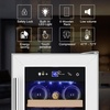 image:imageTylza 15 Inch Wine Fridge 30 Bottles Dual Zone Wine Cooler Refrigerator Undercounter or Freestanding 4065F Wine Cabinet with Tempered Glass Door Wine Cooler for Home Kitchen Bar12 18 Bottles Wine Refrigerator