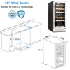 image:imageTylza 15 Inch Wine Fridge 30 Bottles Dual Zone Wine Cooler Refrigerator Undercounter or Freestanding 4065F Wine Cabinet with Tempered Glass Door Wine Cooler for Home Kitchen Bar15 Dual Zone 30 Bottles Wine Cooler