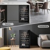 image:imageTylza 15 Inch Wine Fridge 30 Bottles Dual Zone Wine Cooler Refrigerator Undercounter or Freestanding 4065F Wine Cabinet with Tempered Glass Door Wine Cooler for Home Kitchen Bar17 24 Bottles Wine Cooler Black