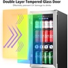 image:imageTylza 15 Inch Wine Fridge 30 Bottles Dual Zone Wine Cooler Refrigerator Undercounter or Freestanding 4065F Wine Cabinet with Tempered Glass Door Wine Cooler for Home Kitchen Bar15 Beverage CoolerGlass Door
