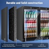 image:imageTylza 15 Inch Wine Fridge 30 Bottles Dual Zone Wine Cooler Refrigerator Undercounter or Freestanding 4065F Wine Cabinet with Tempered Glass Door Wine Cooler for Home Kitchen Bar312L Back Bar Cooler BlackThree Door
