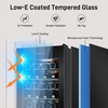 image:imageTylza 15 Inch Wine Fridge 30 Bottles Dual Zone Wine Cooler Refrigerator Undercounter or Freestanding 4065F Wine Cabinet with Tempered Glass Door Wine Cooler for Home Kitchen Bar17 24 Bottles Wine Cooler Black