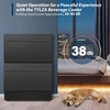 image:imageTylza 15 Inch Wine Fridge 30 Bottles Dual Zone Wine Cooler Refrigerator Undercounter or Freestanding 4065F Wine Cabinet with Tempered Glass Door Wine Cooler for Home Kitchen Bar24 Outdoor Dual Drawers Cooler Black