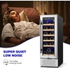 image:imageTylza 15 Inch Wine Fridge 30 Bottles Dual Zone Wine Cooler Refrigerator Undercounter or Freestanding 4065F Wine Cabinet with Tempered Glass Door Wine Cooler for Home Kitchen Bar12 18 Bottles Wine Refrigerator