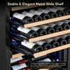 image:imageTylza Wine Fridge 15 30 Bottles Wine Cooler Refrigerator Undercounter or Freestanding Removable Shelves 4065F Wine Cabinet with Double Glass Door Wine Cooler for Home Kitchen Bar24 Wine Cooler 154 Bottles