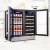 image:imageTylza Wine Fridge 15 30 Bottles Wine Cooler Refrigerator Undercounter or Freestanding Removable Shelves 4065F Wine Cabinet with Double Glass Door Wine Cooler for Home Kitchen Bar30 Dual Zone Wine Beverage Cooler