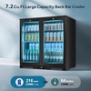 image:imageTylza Wine Fridge 15 30 Bottles Wine Cooler Refrigerator Undercounter or Freestanding Removable Shelves 4065F Wine Cabinet with Double Glass Door Wine Cooler for Home Kitchen Bar72 Cu Ft BlackDouble Door