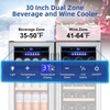 image:imageTylza Wine Fridge 15 30 Bottles Wine Cooler Refrigerator Undercounter or Freestanding Removable Shelves 4065F Wine Cabinet with Double Glass Door Wine Cooler for Home Kitchen Bar30 Dual Zone Wine Beverage Cooler