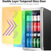 image:imageTylza Wine Fridge 15 30 Bottles Wine Cooler Refrigerator Undercounter or Freestanding Removable Shelves 4065F Wine Cabinet with Double Glass Door Wine Cooler for Home Kitchen Bar15 Beverage CoolerGlass Door