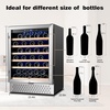 image:imageTylza Wine Fridge 15 30 Bottles Wine Cooler Refrigerator Undercounter or Freestanding Removable Shelves 4065F Wine Cabinet with Double Glass Door Wine Cooler for Home Kitchen Bar24 Wine Cooler Single Zone