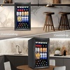 image:imageTylza Wine Fridge 15 30 Bottles Wine Cooler Refrigerator Undercounter or Freestanding Removable Shelves 4065F Wine Cabinet with Double Glass Door Wine Cooler for Home Kitchen Bar175 322 CuFt Beverage Cooler Black