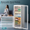 image:imageTylza Wine Fridge 15 30 Bottles Wine Cooler Refrigerator Undercounter or Freestanding Removable Shelves 4065F Wine Cabinet with Double Glass Door Wine Cooler for Home Kitchen Bar6575H Beverage Cooler WhiteGlass Door