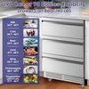 image:imageTylza Wine Fridge 15 30 Bottles Wine Cooler Refrigerator Undercounter or Freestanding Removable Shelves 4065F Wine Cabinet with Double Glass Door Wine Cooler for Home Kitchen Bar3 Drawers 24 Outdoor Beverage Refrigerator
