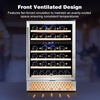 image:imageTylza Wine Fridge 15 30 Bottles Wine Cooler Refrigerator Undercounter or Freestanding Removable Shelves 4065F Wine Cabinet with Double Glass Door Wine Cooler for Home Kitchen Bar24 Wine Cooler Dual Zone