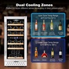 image:imageTylza Wine Fridge 15 30 Bottles Wine Cooler Refrigerator Undercounter or Freestanding Removable Shelves 4065F Wine Cabinet with Double Glass Door Wine Cooler for Home Kitchen Bar15 Wine Cooler Dual Zone