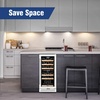 image:imageTylza Wine Fridge 15 30 Bottles Wine Cooler Refrigerator Undercounter or Freestanding Removable Shelves 4065F Wine Cabinet with Double Glass Door Wine Cooler for Home Kitchen Bar15 Wine Cooler Dual Zone