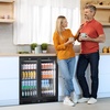 image:imageTylza Wine Fridge 15 30 Bottles Wine Cooler Refrigerator Undercounter or Freestanding Removable Shelves 4065F Wine Cabinet with Double Glass Door Wine Cooler for Home Kitchen Bar72 Cu Ft BlackDouble Door