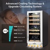 image:imageTylza Wine Fridge 15 30 Bottles Wine Cooler Refrigerator Undercounter or Freestanding Removable Shelves 4065F Wine Cabinet with Double Glass Door Wine Cooler for Home Kitchen Bar15 Wine Cooler Dual Zone