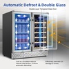 image:imageTylza Wine Fridge 15 30 Bottles Wine Cooler Refrigerator Undercounter or Freestanding Removable Shelves 4065F Wine Cabinet with Double Glass Door Wine Cooler for Home Kitchen Bar30 Dual Zone Wine Beverage Cooler