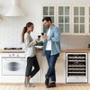 image:imageTylza Wine Fridge 15 30 Bottles Wine Cooler Refrigerator Undercounter or Freestanding Removable Shelves 4065F Wine Cabinet with Double Glass Door Wine Cooler for Home Kitchen Bar24 Wine Cooler Dual Zone