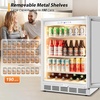 image:imageTylza Wine Fridge 15 30 Bottles Wine Cooler Refrigerator Undercounter or Freestanding Removable Shelves 4065F Wine Cabinet with Double Glass Door Wine Cooler for Home Kitchen Bar24 Beverage Cooler WhiteGlass Door