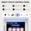 image:imageTylza Wine Fridge 15 30 Bottles Wine Cooler Refrigerator Undercounter or Freestanding Removable Shelves 4065F Wine Cabinet with Double Glass Door Wine Cooler for Home Kitchen Bar15 Beverage CoolerGlass Door