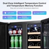 image:imageTylza Wine Fridge 15 30 Bottles Wine Cooler Refrigerator Undercounter or Freestanding Removable Shelves 4065F Wine Cabinet with Double Glass Door Wine Cooler for Home Kitchen Bar24 Outdoor Wine and Beverage Cooler