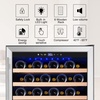 image:imageTylza Wine Fridge 15 30 Bottles Wine Cooler Refrigerator Undercounter or Freestanding Removable Shelves 4065F Wine Cabinet with Double Glass Door Wine Cooler for Home Kitchen Bar24 Wine Cooler Single Zone
