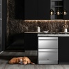image:imageTylza Wine Fridge 15 30 Bottles Wine Cooler Refrigerator Undercounter or Freestanding Removable Shelves 4065F Wine Cabinet with Double Glass Door Wine Cooler for Home Kitchen Bar24 Outdoor Dual Drawers Cooler