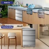 image:imageTylza Wine Fridge 15 30 Bottles Wine Cooler Refrigerator Undercounter or Freestanding Removable Shelves 4065F Wine Cabinet with Double Glass Door Wine Cooler for Home Kitchen Bar3 Drawers 24 Outdoor Beverage Refrigerator