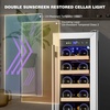 image:imageTylza Wine Fridge 15 30 Bottles Wine Cooler Refrigerator Undercounter or Freestanding Removable Shelves 4065F Wine Cabinet with Double Glass Door Wine Cooler for Home Kitchen Bar12 Single Zone Wine Refrigerator
