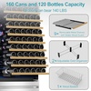 image:imageTylza Wine Fridge 15 30 Bottles Wine Cooler Refrigerator Undercounter or Freestanding Removable Shelves 4065F Wine Cabinet with Double Glass Door Wine Cooler for Home Kitchen Bar1342 Cu Ft Dual Drawers Wine Beverage Cooler