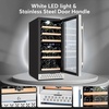 image:imageTylza Wine Fridge 15 30 Bottles Wine Cooler Refrigerator Undercounter or Freestanding Removable Shelves 4065F Wine Cabinet with Double Glass Door Wine Cooler for Home Kitchen Bar15 Wine Cooler Dual Zone