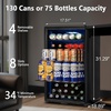 image:imageTylza Wine Fridge 15 30 Bottles Wine Cooler Refrigerator Undercounter or Freestanding Removable Shelves 4065F Wine Cabinet with Double Glass Door Wine Cooler for Home Kitchen Bar175 322 CuFt Beverage Cooler Black