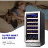 image:imageTylza Wine Fridge 15 30 Bottles Wine Cooler Refrigerator Undercounter or Freestanding Removable Shelves 4065F Wine Cabinet with Double Glass Door Wine Cooler for Home Kitchen Bar15 30 Bottles Wine Fridge