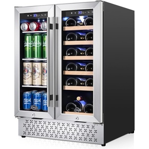 image:imageTylza 15 Inch Wine Fridge 30 Bottles Dual Zone Wine Cooler Refrigerator Undercounter or Freestanding 4065F Wine Cabinet with Tempered Glass Door Wine Cooler for Home Kitchen Bar24 Dual Zone Wine Beverage Cooler