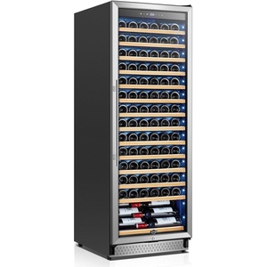image:imageTylza Wine Fridge 15 30 Bottles Wine Cooler Refrigerator Undercounter or Freestanding Removable Shelves 4065F Wine Cabinet with Double Glass Door Wine Cooler for Home Kitchen Bar24 Wine Cooler 154 Bottles